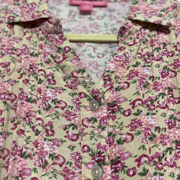Woman Within floral button down blouse - Picture 2 of 5